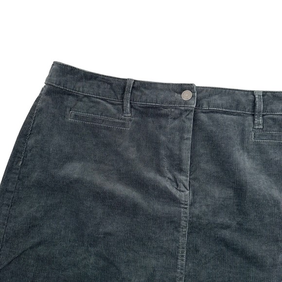 Talbots Skirt 16p 16 Petite Corduroy Grey Short Cotton Stretch Casual Straight - Picture 2 of 6